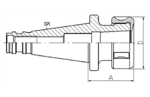 Držák kleština PTEz - ISO50 - 70 mm